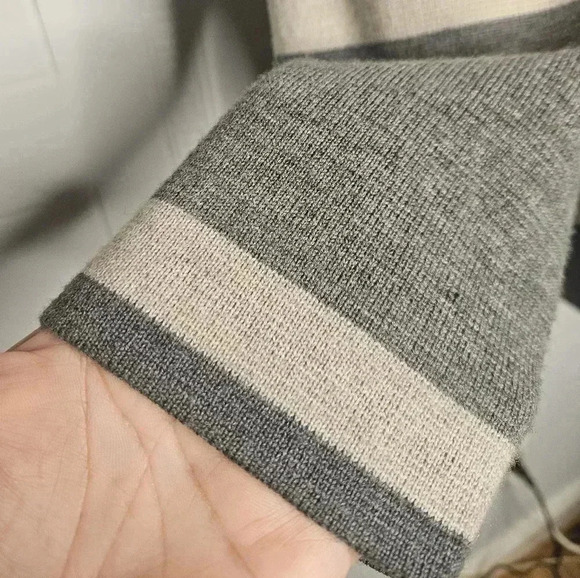 Talbots Womens Plus Gray Beige Wool Open Front Cardigan Size 1X EUC - Picture 5 of 12